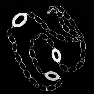 SILPADA .925 Sterling Silver Hammered oval Links Necklace 34”
